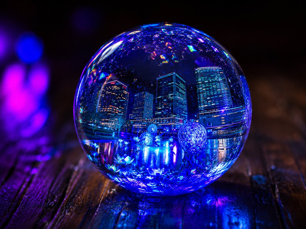 Glowing UV Resin City Orb