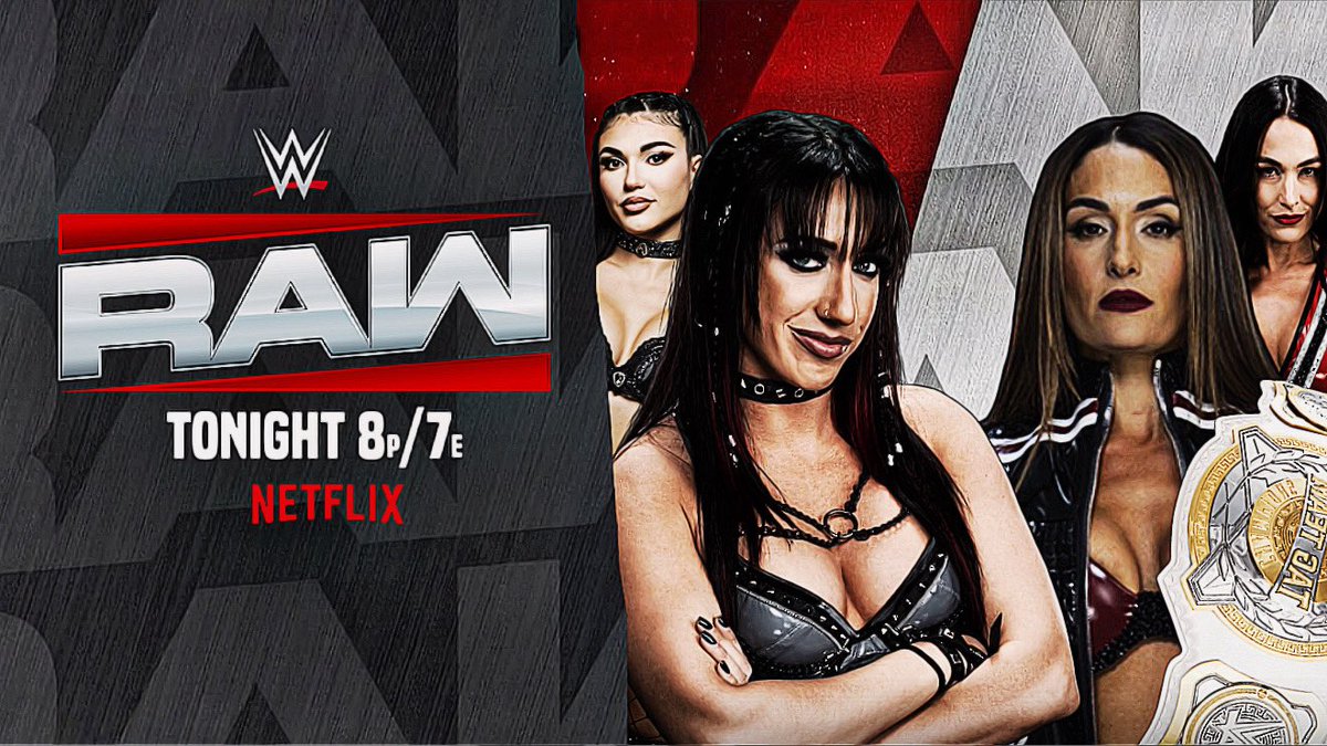EvolutionWrestl's tweet photo. Preview for RAW
•The new IC Champion Red Velvet will be in action 
•Jacy Jayne/w Jazmyn Nyx go against one half of the new tag team champions Nikki Bella/w Brie Bella
•Mercedes Moné will do a promo
•Stephanie Vaquer will have a celebration after winning the back the title https://t.co/hn8RZnL2Bw