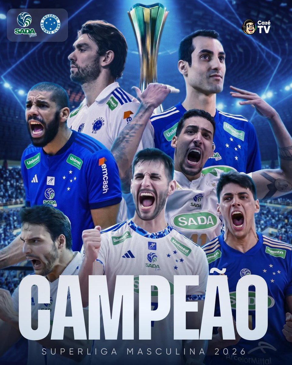 CazeTVOficial's tweet photo. DECACAMPEÃO!!! SADA CRUZEIRO ATROPELA O CAMPINAS/VÔLEI RENATA E CONQUISTA SEU DÉCIMO TÍTULO DA SUPERLIGA! O MAIOR CAMPEÃO DA COMPETIÇÃO LEVA A MELHOR DE NOVO! 🔵⚪🏆

MAIS UMA VEZ... 𝐀 𝐈𝐌𝐀𝐆𝐄𝐌 𝐃𝐎 𝐂𝐑𝐔𝐙𝐄𝐈𝐑𝐎 𝐑𝐄𝐒𝐏𝐋𝐀𝐍𝐃𝐄𝐂𝐄 ⭐⭐⭐⭐⭐⭐⭐⭐⭐⭐ https://t.co/ztTlv0Z5NZ