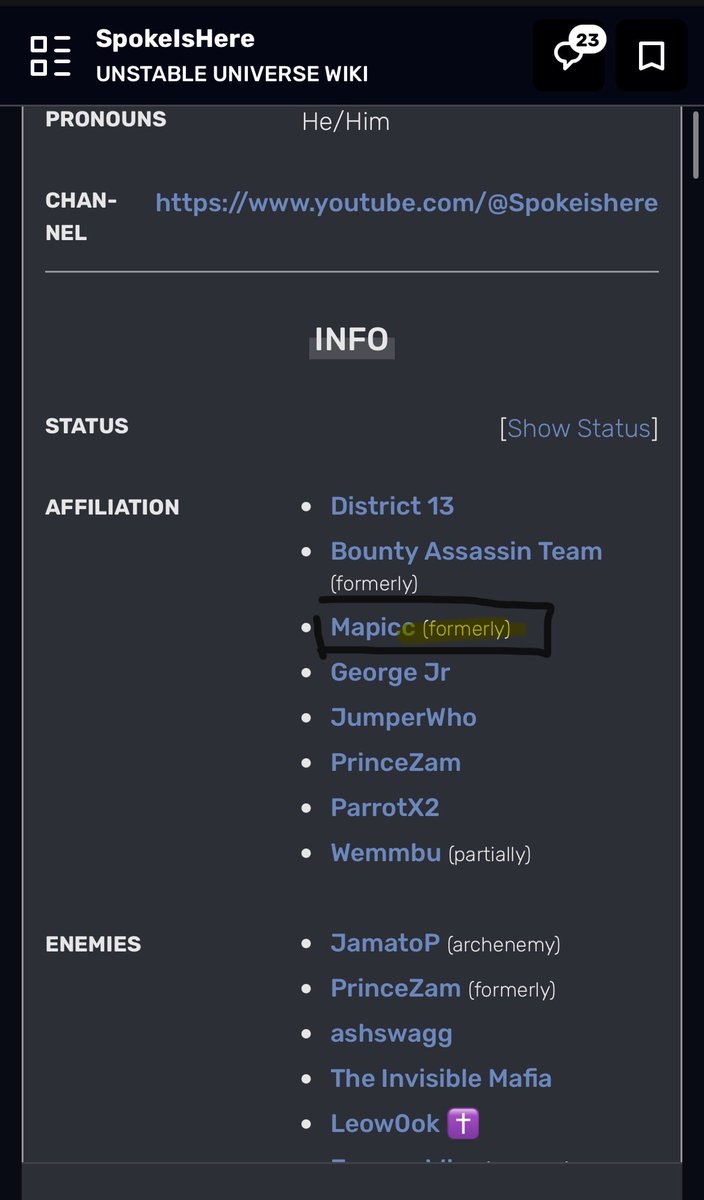 evilifes_'s tweet photo. spoke being formerly affiliated with mapicc an the wiki now 💔 https://t.co/dnAmuv5evG