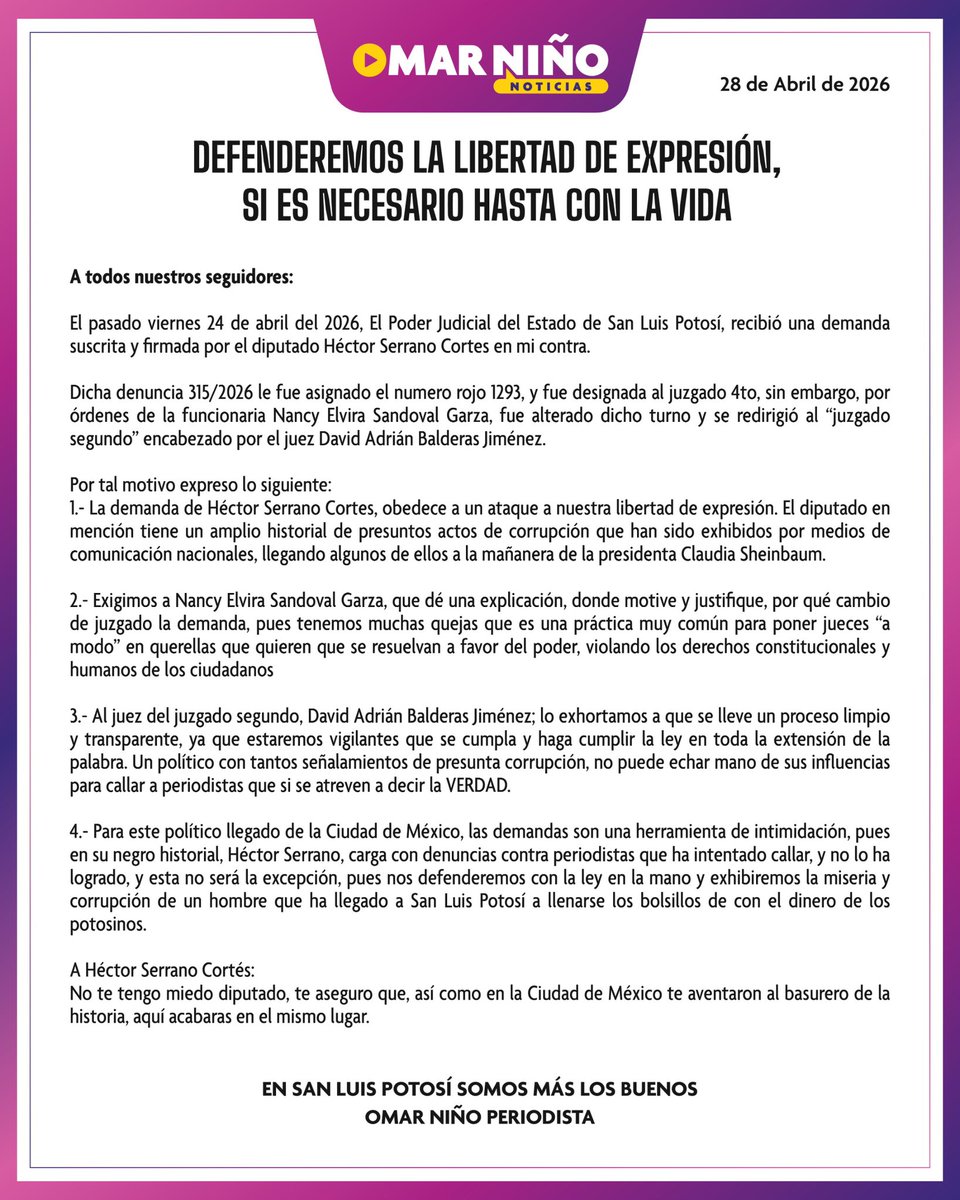 Omar Niño Noticias tweet media