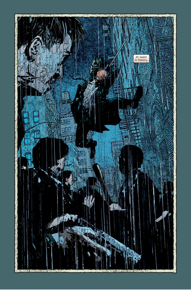 idkCedric's tweet photo. Daredevil taking on an army of Yakuza in the pouring rain is one of the hardest moments of Bendis' run. https://t.co/vTMrVXuZXm