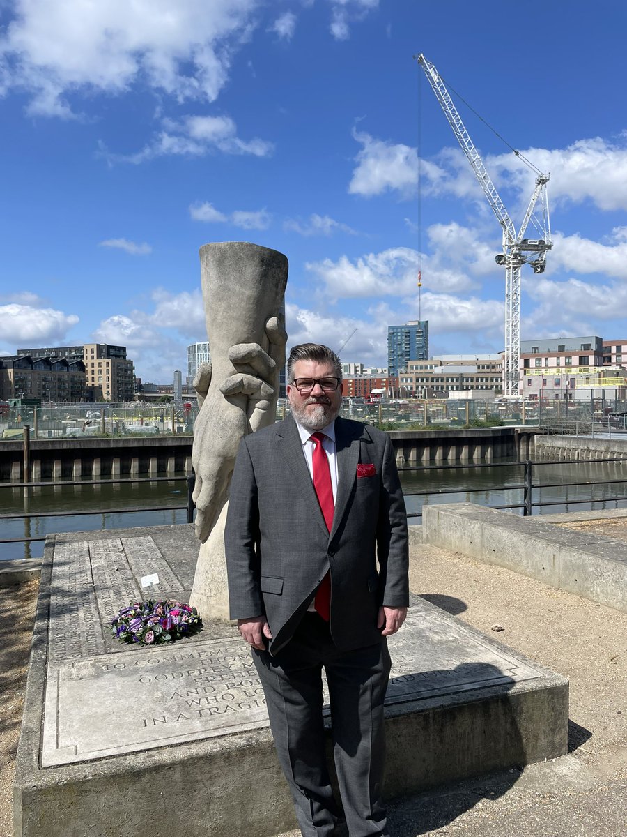 JamesAsser's tweet photo. Today is International Workers’ Memorial day, I marked the day in Parliament and in East London.  
International Workers’ Memorial Day is our chance to remember the dead but fight for the living. https://t.co/s66KcRXzu4