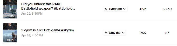 Committed to try to post shorts every day, even if they're throwaway shorts. Here are 2 that I had ZERO expectations for 😂

(the Skyrim one, I privated after 24 hours but it did a respectable 30k on YT)