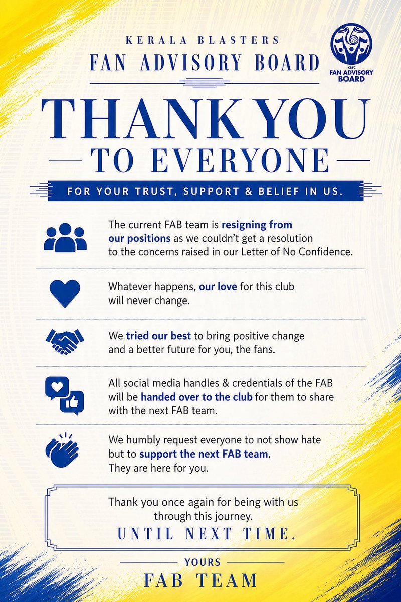 Fan Advisory Board | Kerala Blasters tweet media