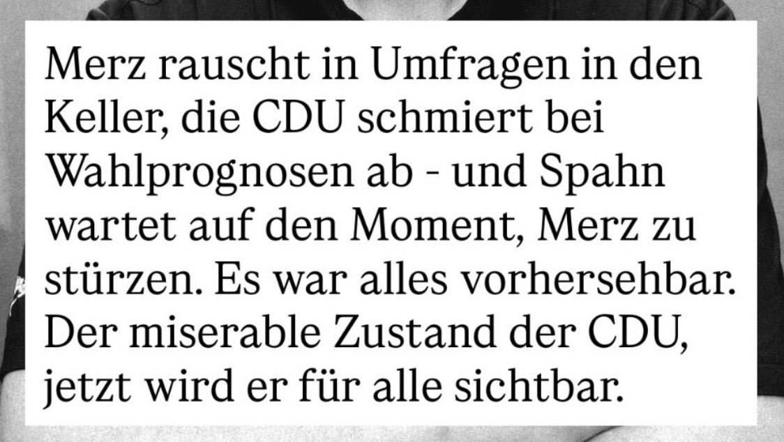 isabelMon09's tweet image. Mit #Spahn würde #MAGA- #PeterThiel offiziell Einzug in unsere Regierung halten und zusammen mit der #Afd unsere Demokratie zu Grabe tragen.

__________________________

„Wisst Ihr, was mich so ärgert? Es war alles absehbar. Schon im Wahlkampf war klar, dass #Merz (Parteichef 3.