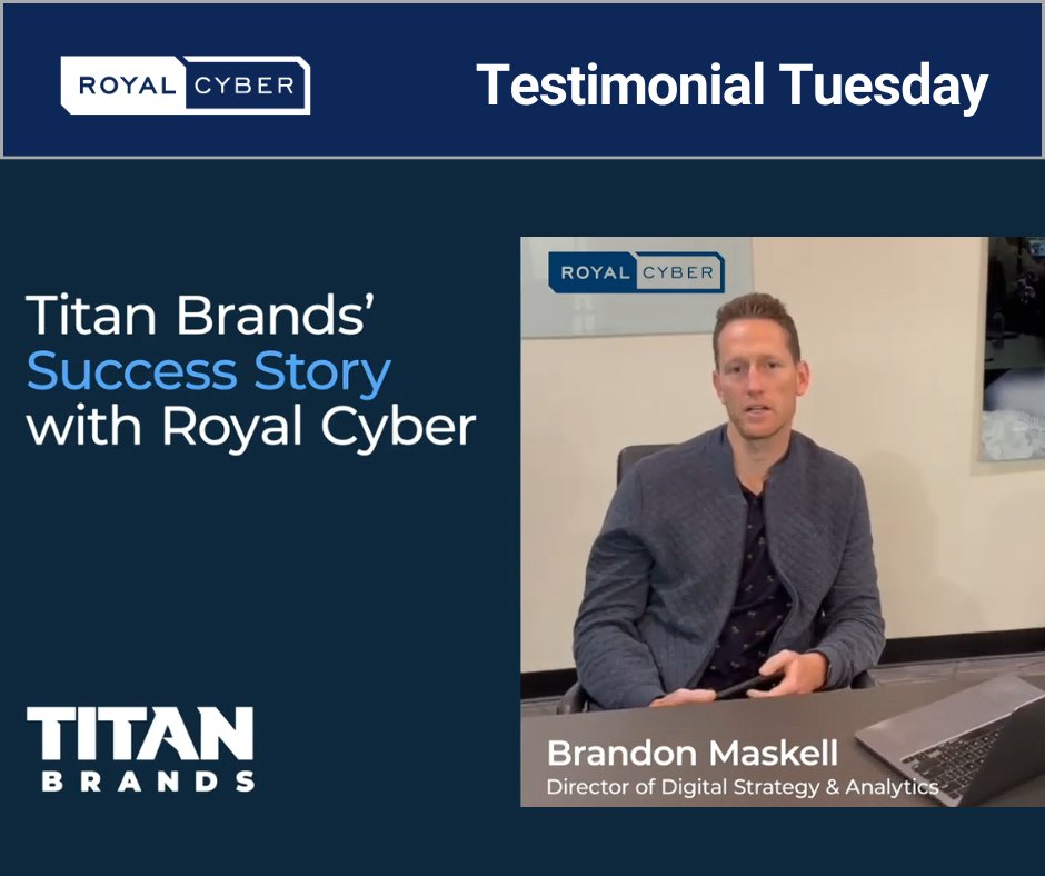 RoyalCyberUSA's tweet image. 🎥 #TestimonialTuesday at #RoyalCyber

Hear how Titan Brands’ Director of Digital Strategy &amp;amp; Analytics partnered with our #Salesforce team to modernize their platform and launch a global eCommerce site.

Watch: ow.ly/BGWs50YRi3l

#CustomerSuccess #DigitalTransformation