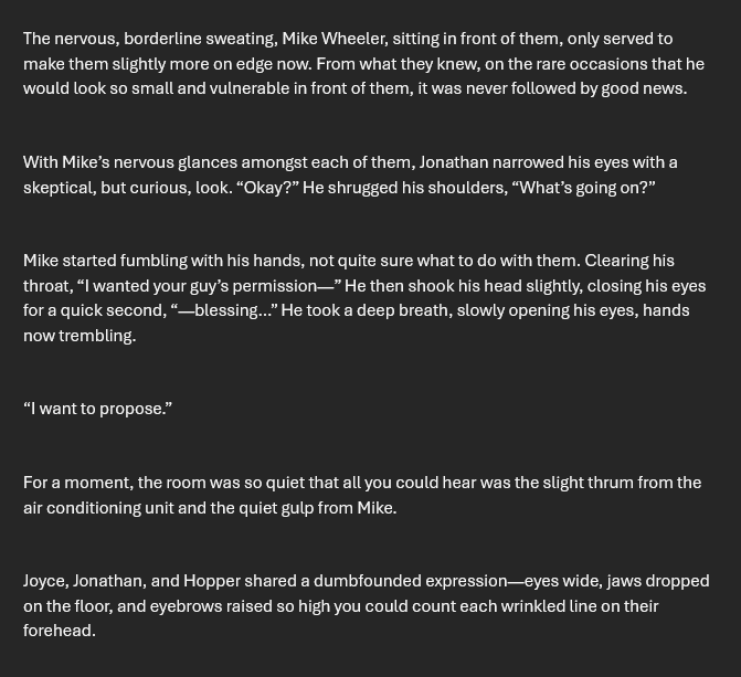 lemxelimon's tweet photo. A sneak peak snippet from a byler wedding fic i've working on 🤓 and yes, mike will be a groomzilla https://t.co/bwwBr9Vsjz
