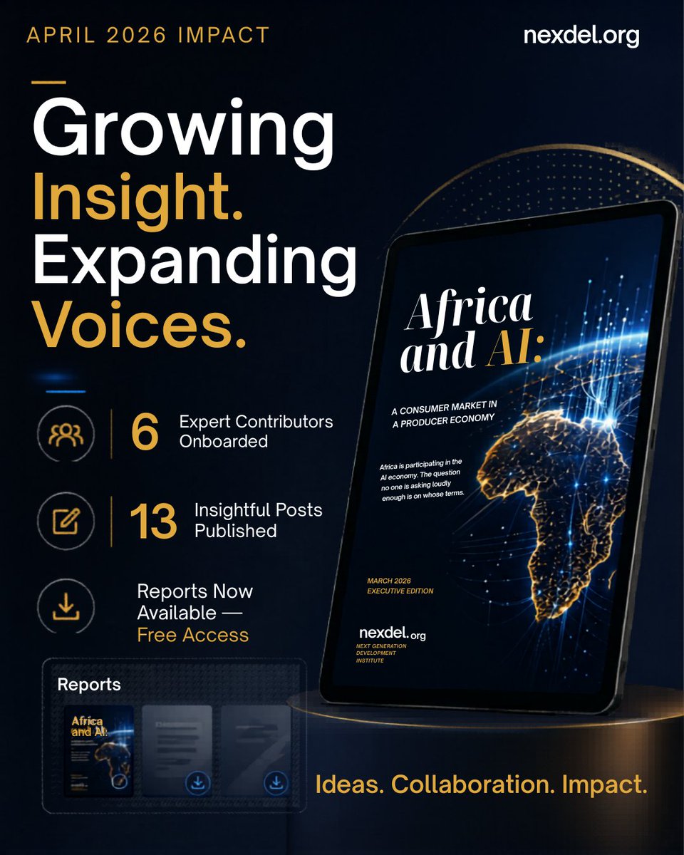 nexdelmedia's tweet photo. April was a defining month for Nexdel.
We expanded our network with 6 expert contributors, published 13 insightful pieces, and launched our report library, now available for free.
This is just the beginning, be part of what’s next.
🌐 https://t.co/wUKNEi8yB3
#Nexdel #Insight https://t.co/4HdfugDa3v