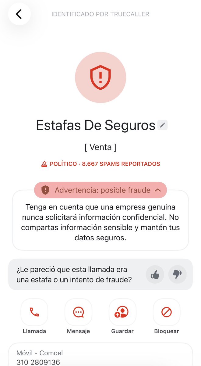Me llamaron 5 veces y no contesté ninguna. A la 6 les dije: ¿quiénes son y por qué me llaman? Déjenme tranquila. El señor del teléfono me contestó: “¿cómo así que quién la llama? Tan grosera, ya no quiero hablar”, y me colgó. 

Ahora los criminales son sensibles.