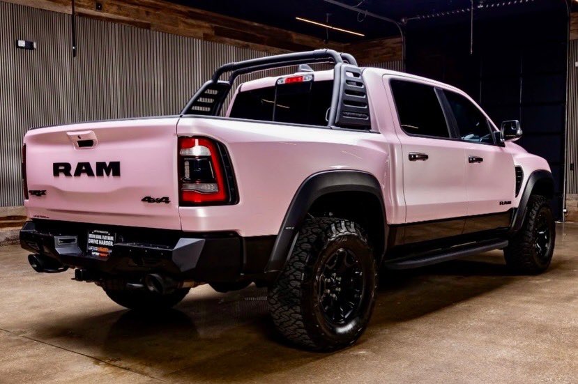 liftedtrucks's tweet image. Pretty in pink 💖🔥 2021 Ram #TRX featuring a 702 horsepower supercharged V8 and much more. Mean!! 
👊🏼💀🤙🏼 Stock TX09457. Asking $71,900. Price includes all upgrades. Call (833) 640-2740 or chat now at LiftedTrucks.com🎙️ Proud supporter of the American Cancer Society and