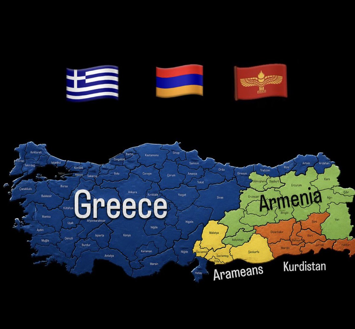 Aramean_Armenia's tweet photo. The problem has been solved 👍

Greeks _ Armenains _Arameans 

Finally ✅

#armenian #hayastan #aramean #suryoyo #Greeks #hellas https://t.co/PtairRxL0n