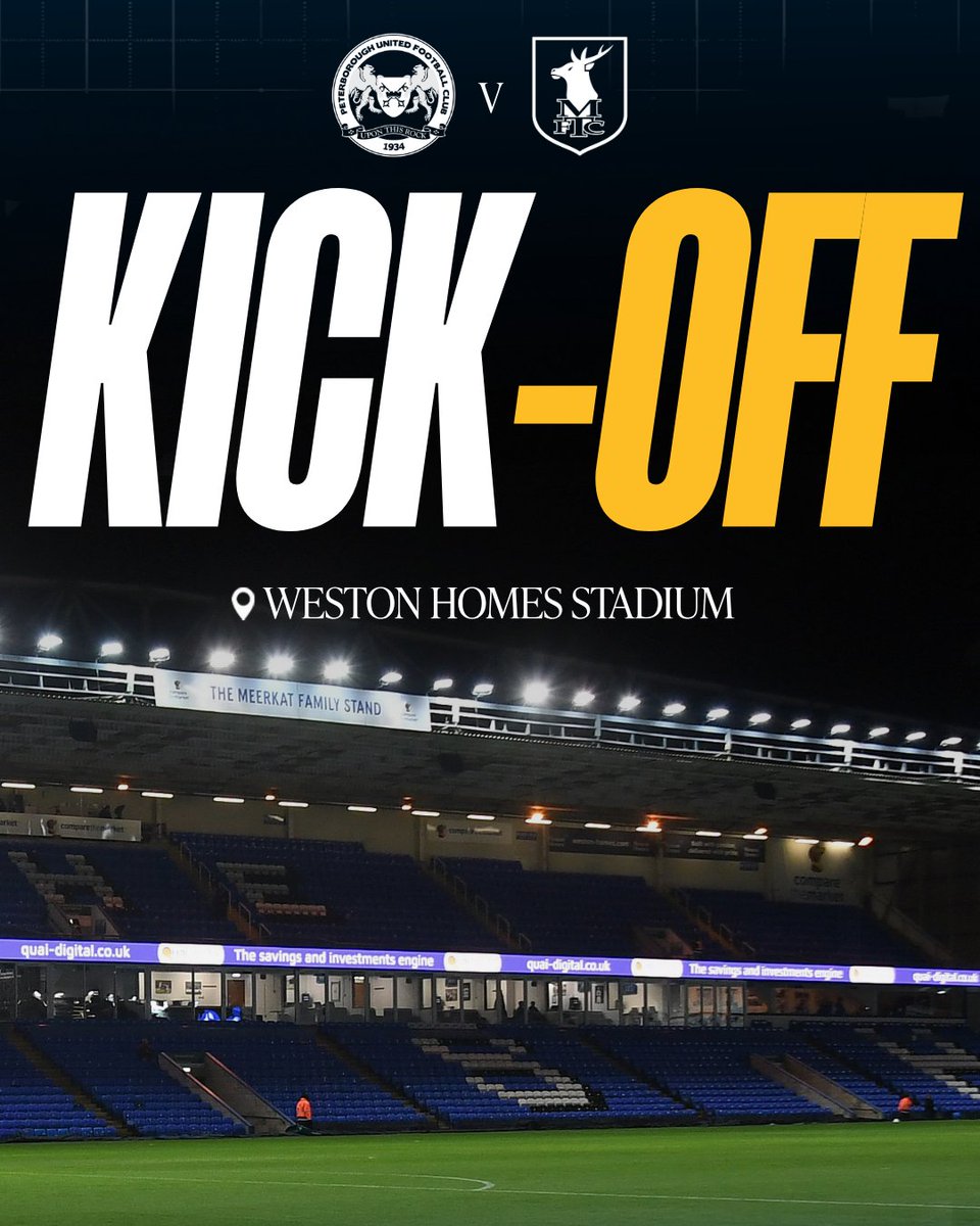 mansfieldtownfc's tweet image. ⏱️ We're underway at Weston Homes Stadium!

#Stags 🟡🔵