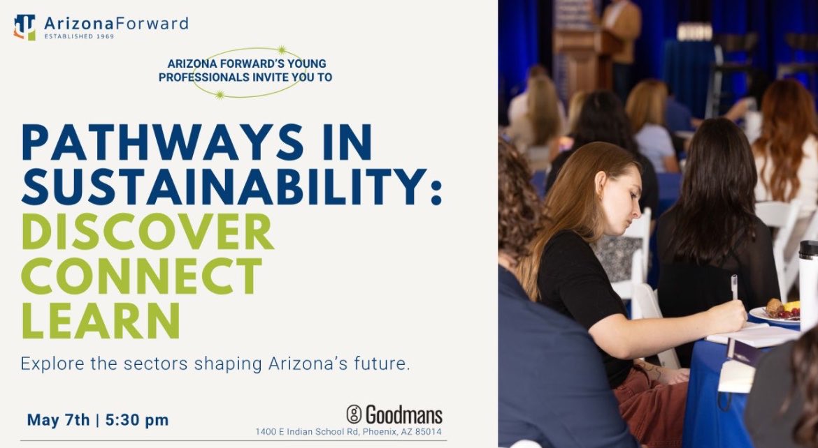 foxkristiana's tweet image. Curious how others are working in sustainability? 🌍

Join @AZForward Pathways in Sustainability on May 7 in AZ—hear from local leaders + connect with peers across sectors.🌱

Free to attend—bring a colleague!
Register: zurl.co/Q6yZp

#Sustainability #ESG
