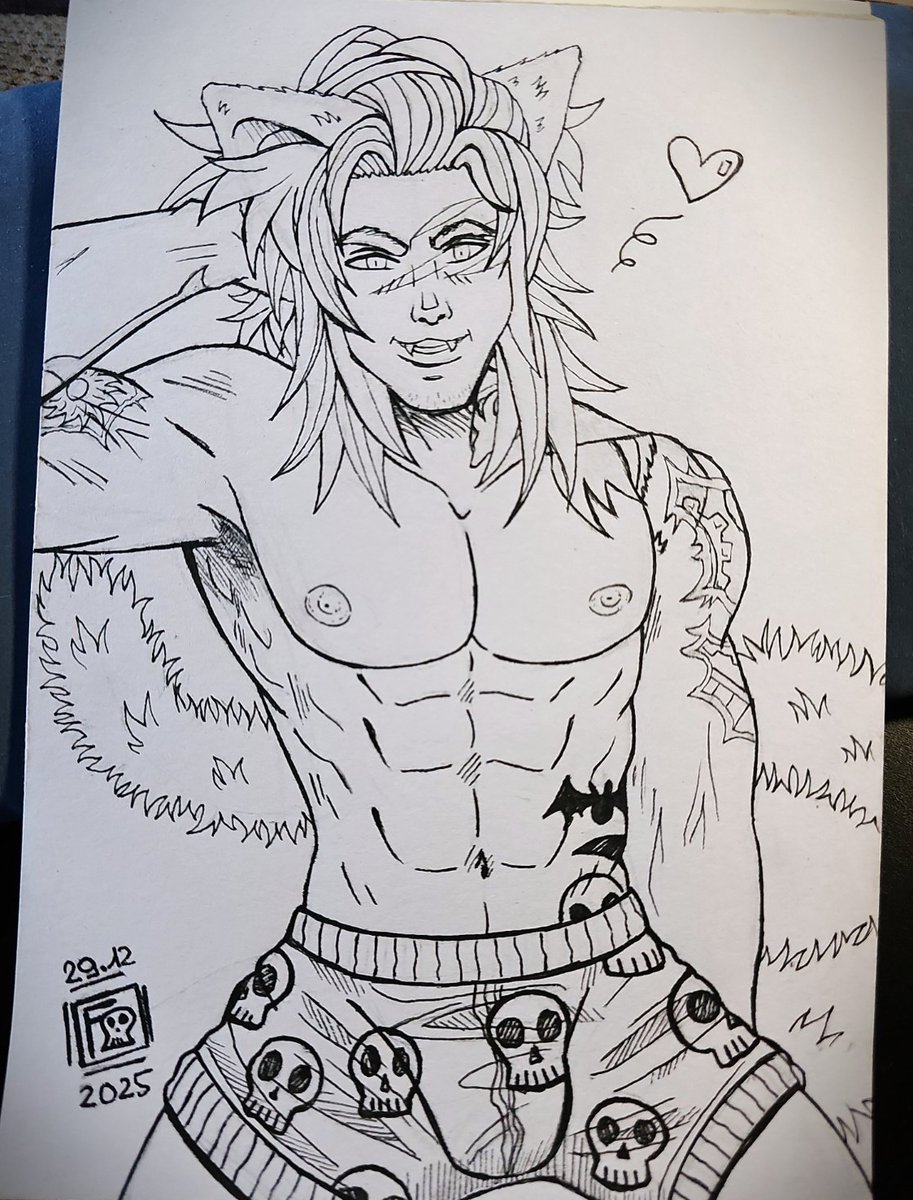 FireCave_Art's tweet image. ✨ Jason Lorokan ✨

A new lineart of my vampire catboy, assassin, inventor and rockstar Jason Lorokan. I wanted to show his cheeky, sexy and slightly dangerous side. Replies to comments and other posts will come soon. I am slowly getting back into everything. 🤍

#muscle