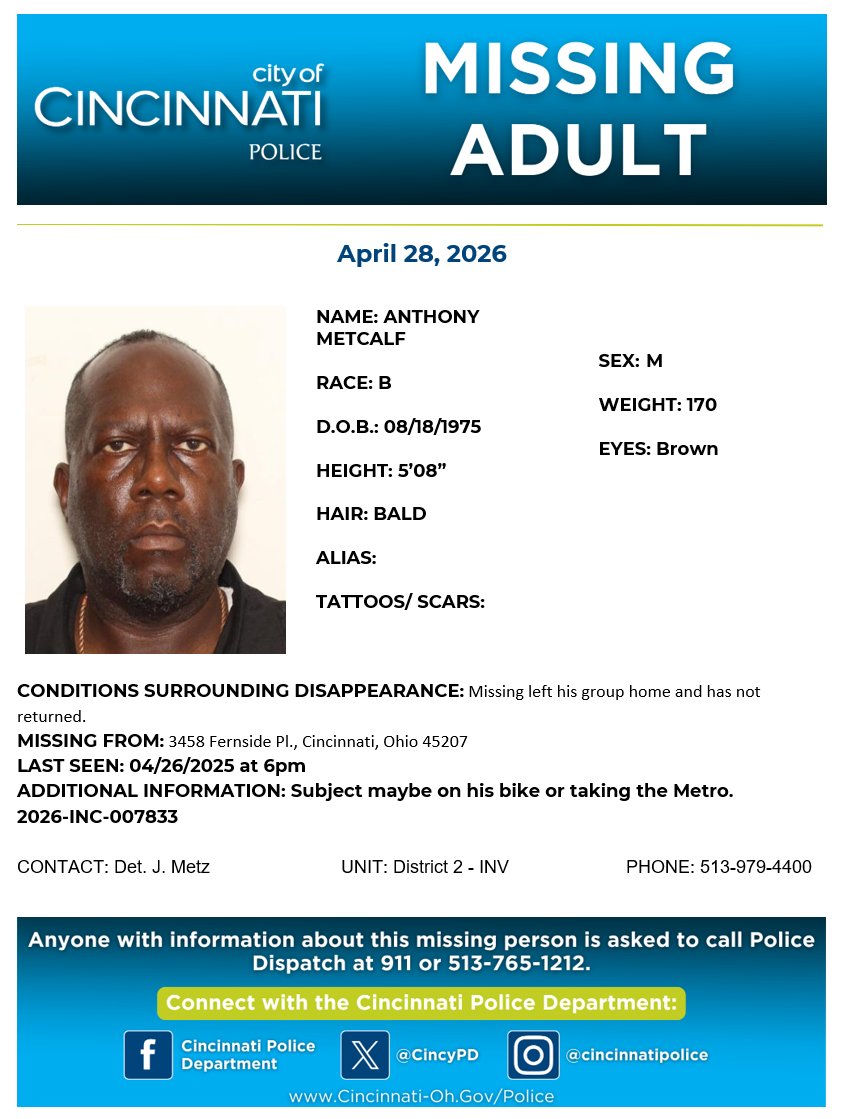 Cincinnati Police Department tweet media