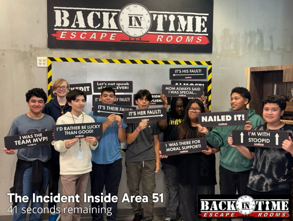 JohnStem_EISD's tweet image. Our Algebra 1 students put their problem-solving skills to the test today during an exciting escape room field trip! 🔐🧠 Applying critical thinking, teamwork, and real-world math strategies in action—STEM learning at its best! #STEMinAction #ProblemSolvers #RoyJohnsonSTEM