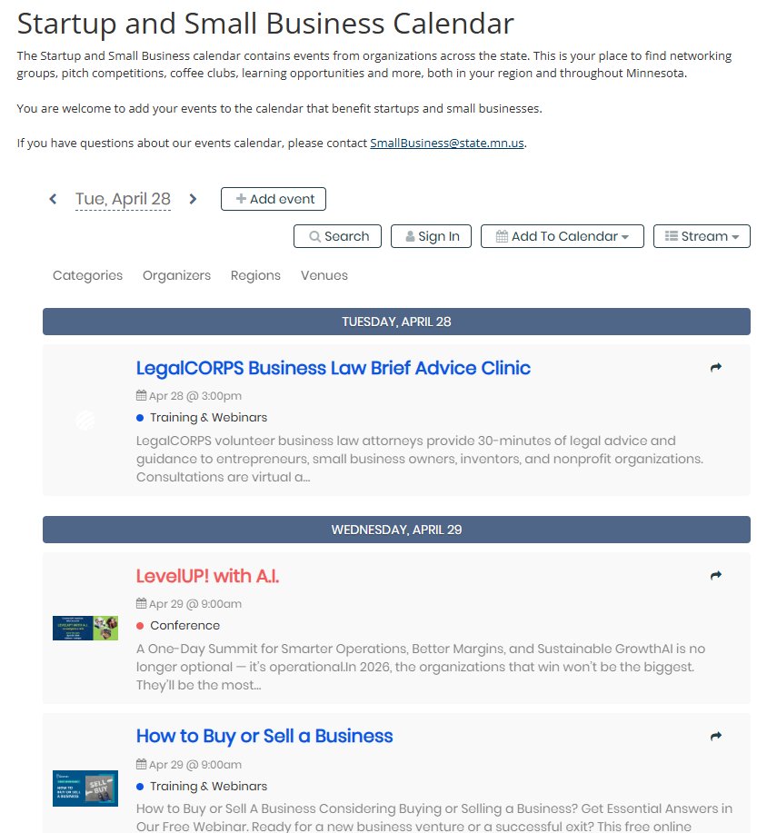 cdcmorrisonmn's tweet image. The @mndeed Startup &amp;amp; Small Business Calendar is a statewide hub for entrepreneurial events, workshops, webinars and networking opportunities. It brings together events hosted by partners across MN:
mn.gov/deed/business/…

#Startups #SmallBusinesses #SmallBiz #entrepreneurs