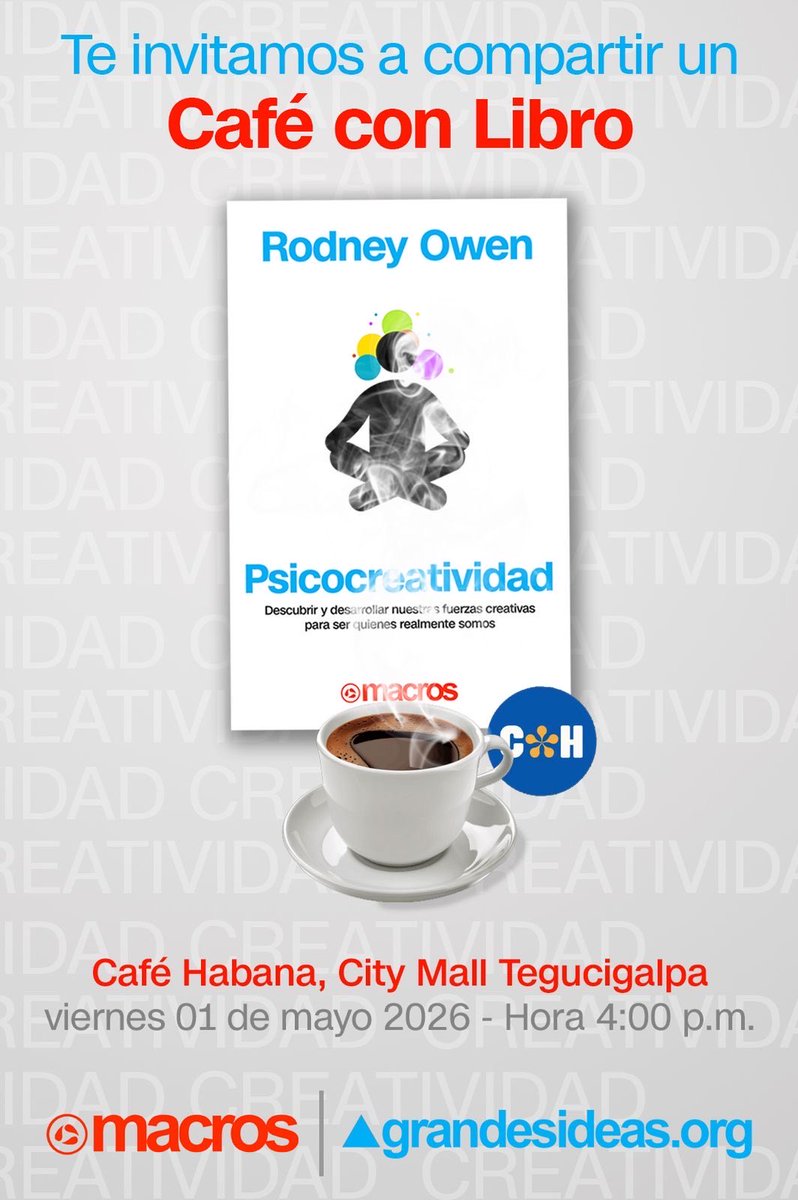 Generamos ideas para quienes crean, emprenden o buscan fomentar su creatividad. 

Te esperamos porque un buen café, un nuevo libro y una excelente conversación siempre serán bienvenidos. 

¡Cordialmente invitados!

#Macros #Grandesideas #CafeHabana