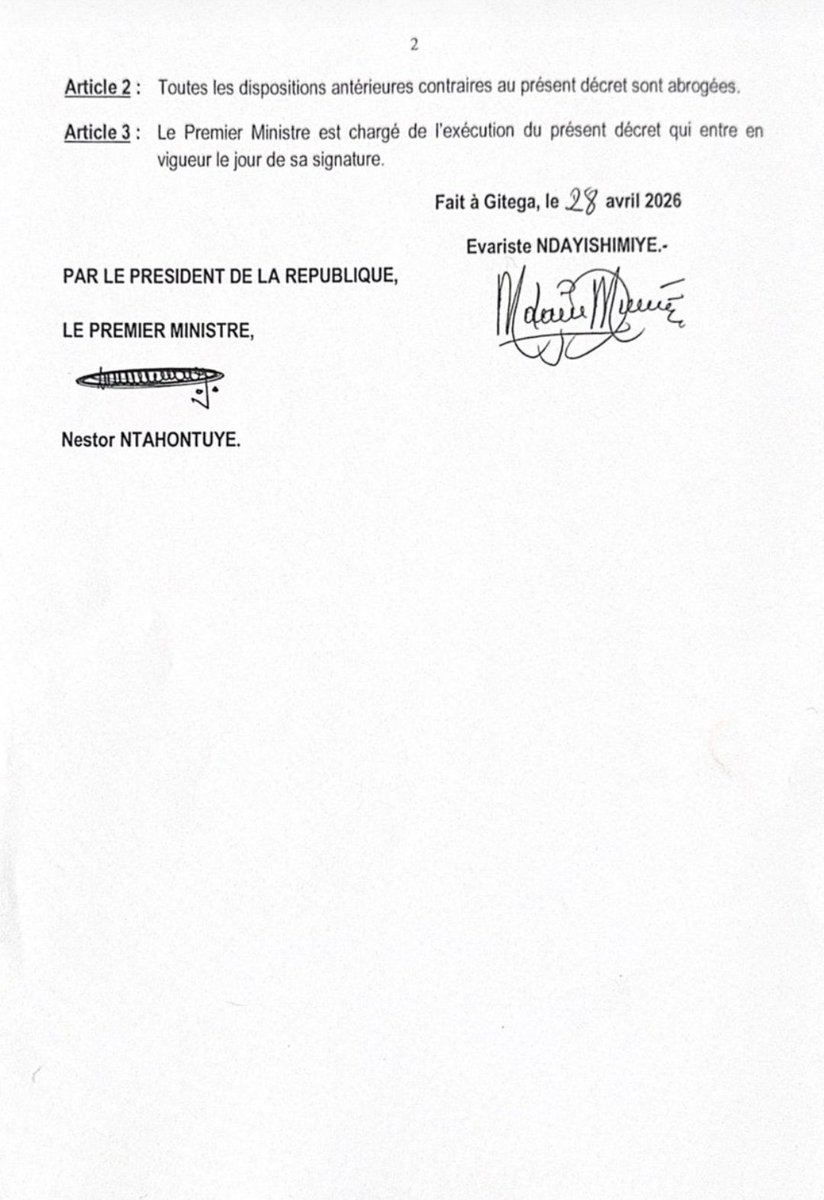 Je remercie vivement Son Excellence Président <a href="/GeneralNeva/">SE Evariste Ndayishimiye</a> pour la confiance renouvelée en m’élevant une fois de plus aux fonctions de Ministre de la Communication &amp; des Médias. Je m’engage à servir avec dévouement, abnégation et un sens élevé du devoir au service de la Nation.