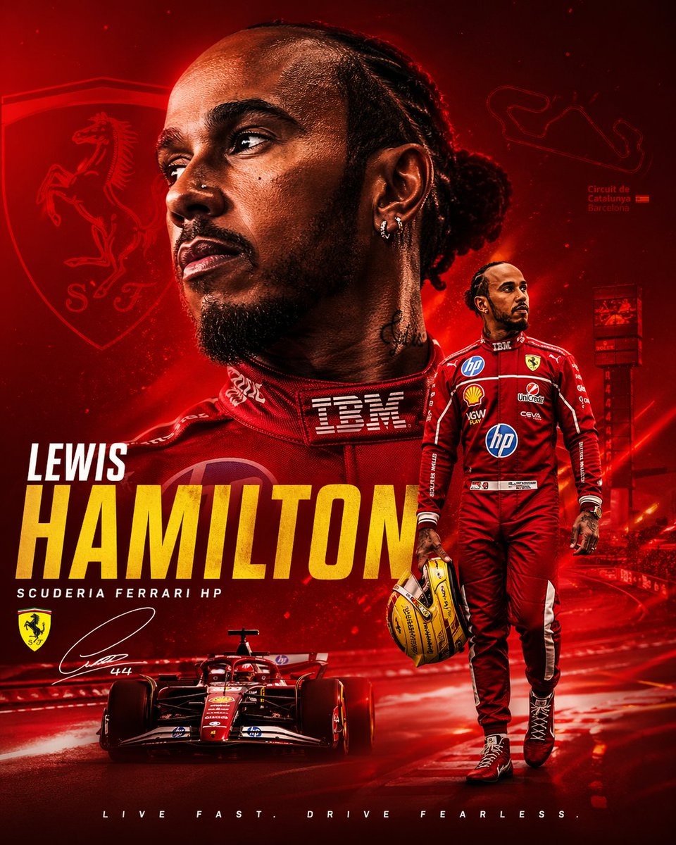ibuscreationz's tweet image. Bro said "Live Fast. Drive Fearless." 🏎️

And I said — let me make a poster that actually FEELS like that.

Lewis Hamilton × Ferrari × Ibu's Creation 🔴⚡

Want one for your fav driver/athlete?
DM me. Let's build. 🎨
RT if this hits different 🔁👇

#LewisHamilton #Ferrari #F1