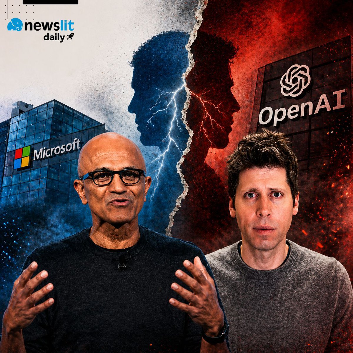 newslit's tweet photo. The OpenAI-Microsoft exclusivity deal is over. Azure no longer holds a monopoly on powering ChatGPT.

Microsoft drops its exclusive right to sell OpenAI models, opening the door to Amazon and Google. In exchange, revenue sharing on resold products ends. OpenAI products still ship first on Azure, but that is now Microsoft's call to make, not a contractual obligation.

This is not a clean break. It is a renegotiation. But the terms have fundamentally shifted, and OpenAI now has room to move that it did not have before.