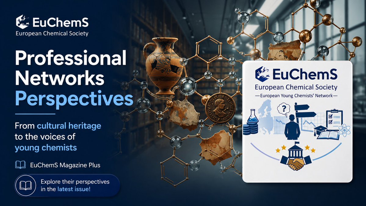 EuChemS's tweet photo. What perspectives are shaping the European chemistry community today?
From cultural heritage to young chemists’ aspirations &amp; challenges - explore the latest from EuChemS Professional Networks 👇
🔎 https://t.co/Ne0b3a0pGl
🔎 https://t.co/XMyjfyI1NE
#Chemistry #EuChemS #STEM https://t.co/kbk7QaK5Vb