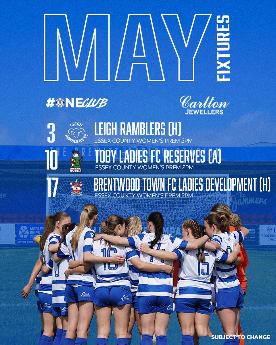 MandTWomenFC's tweet image. MAY FIXTURES! 

A massive month ahead for the team. And it doesn't get bigger then this Sunday's game at home v Leigh Ramblers.

Get all the dates in your diaries and phones, the team really needs your support! 

#OneClub #MandTWomen #BeThere