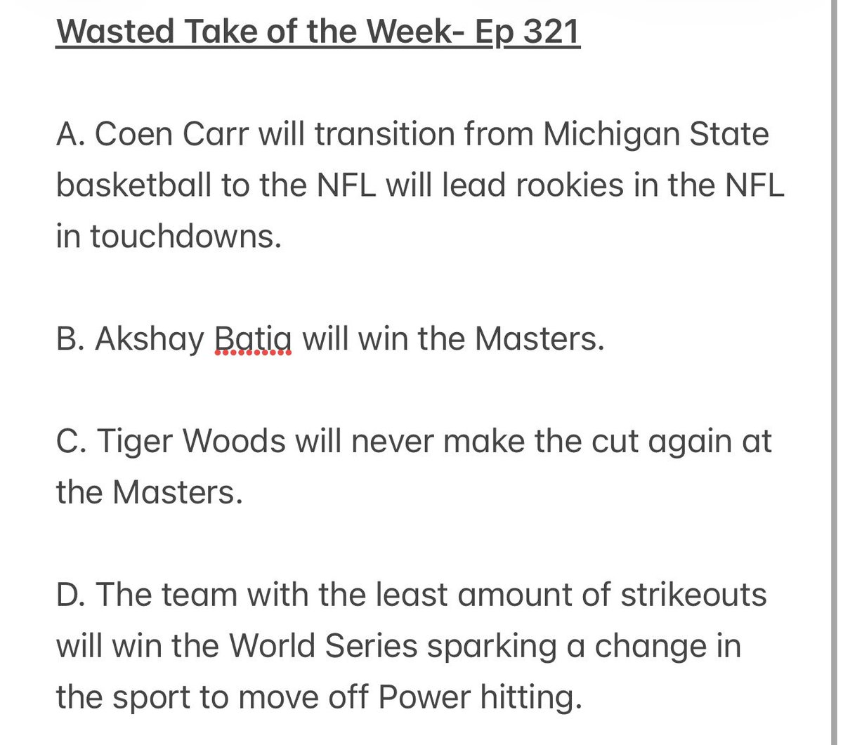 WastedTakes's tweet photo. Water Take of the week time and we got a double header for you. From nearly a month ago so keep that in mind. Newest poll isn’t ready so the wheels have come off. Vote for the best take in the replies https://t.co/19bsd9sKrH