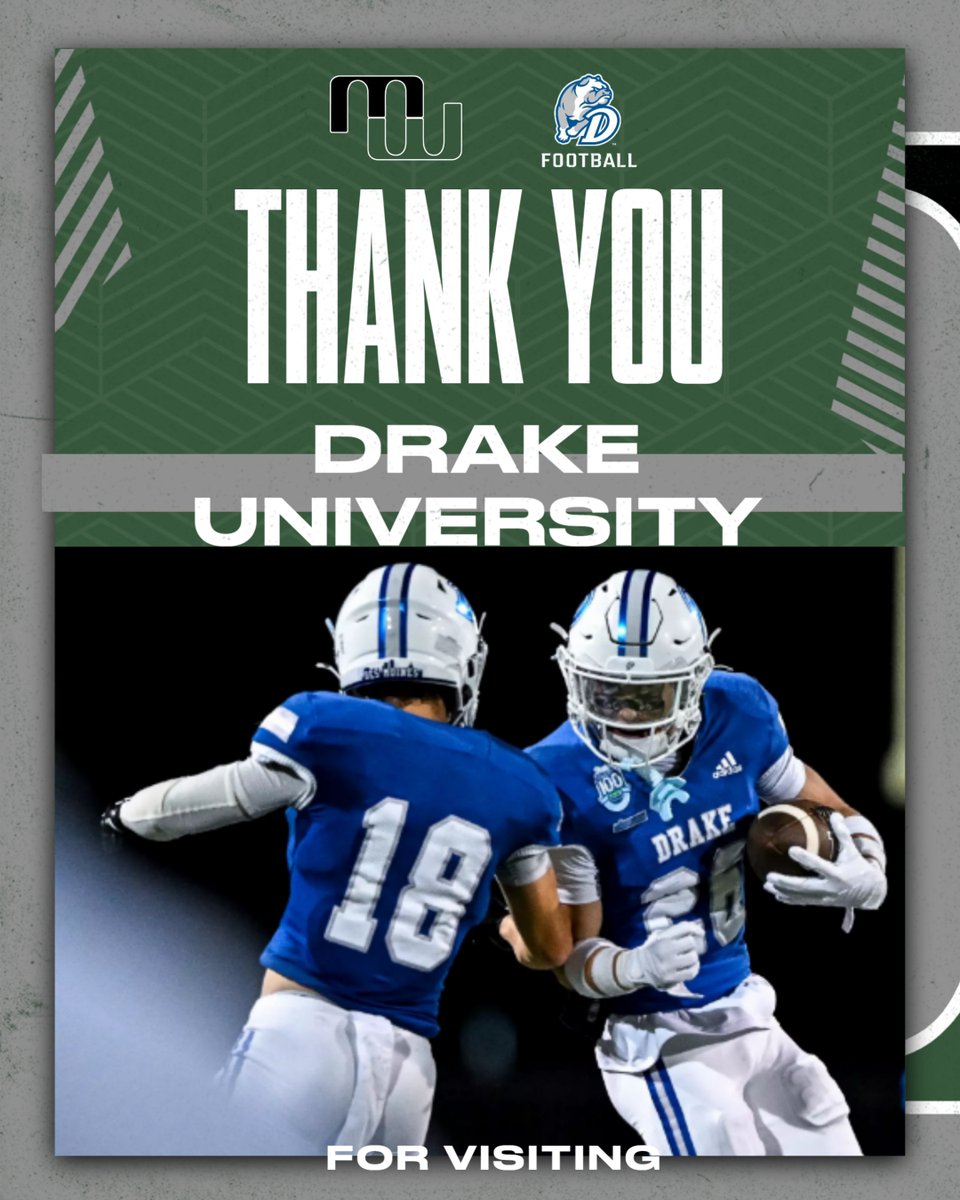 MWWildcatFB's tweet photo. Thank you @DrakeBulldogsFB @coacht_ash for stopping by @MWHSactivities! We appreciate your interest in the program! #TWH #BleedGreen https://t.co/LVxbQLsAJr