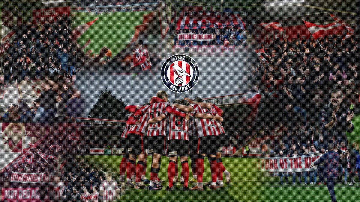 1887RedArmy's tweet photo. ONE LAST TIME 🔴⚪️

For the final home game this weekend, we please ask fans to be in the ground by 2:45pm at the latest 🙏

We have a brand new display to unveil in block one to celebrate a successful return of the king to Whaddon Road! 👑

See you all down Whaddon Road on Saturday #ctfc fans 

Oh, and also,
“One Neil Grayson” 🎶❤️
