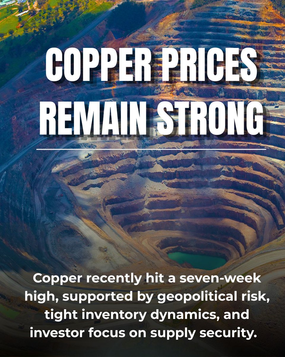 canadaonemining's tweet image. Copper continues to show strength as global markets focus on supply security.
#copper #copperprices #miningnews #basemetals