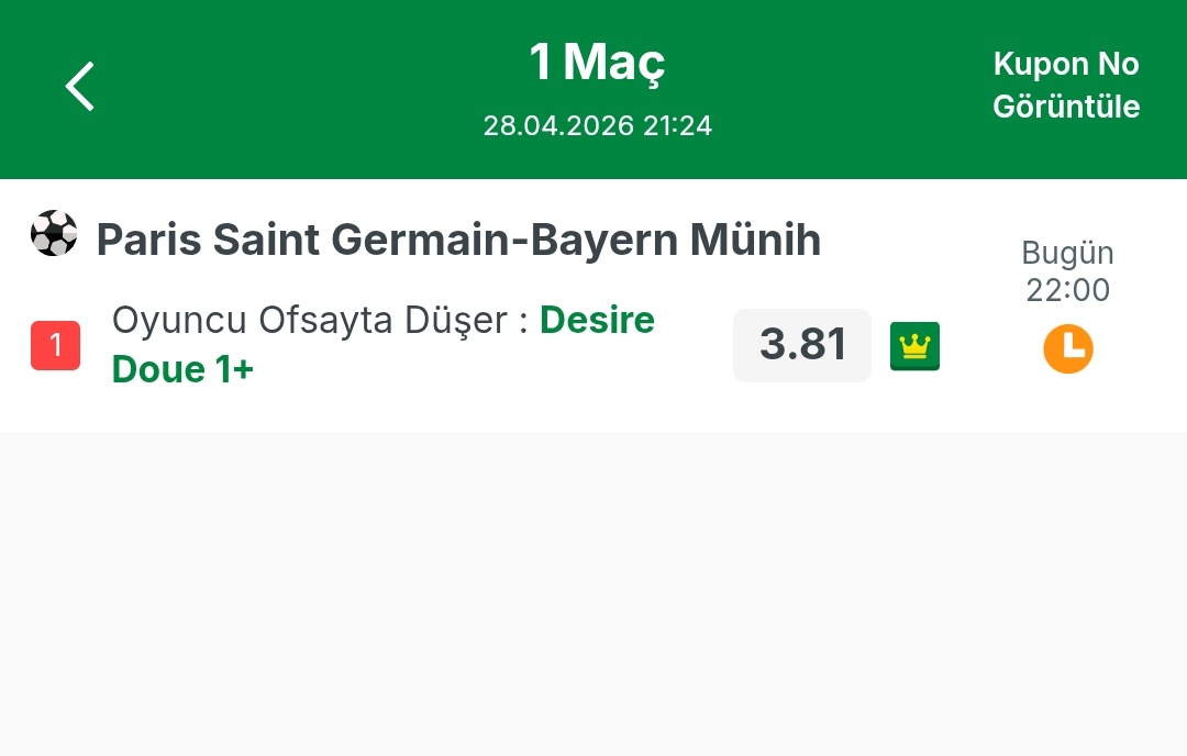 Doue 'yi hep 4 oranın üzerinden alıyordum. 

#iddaa #PSGFCB #UCL