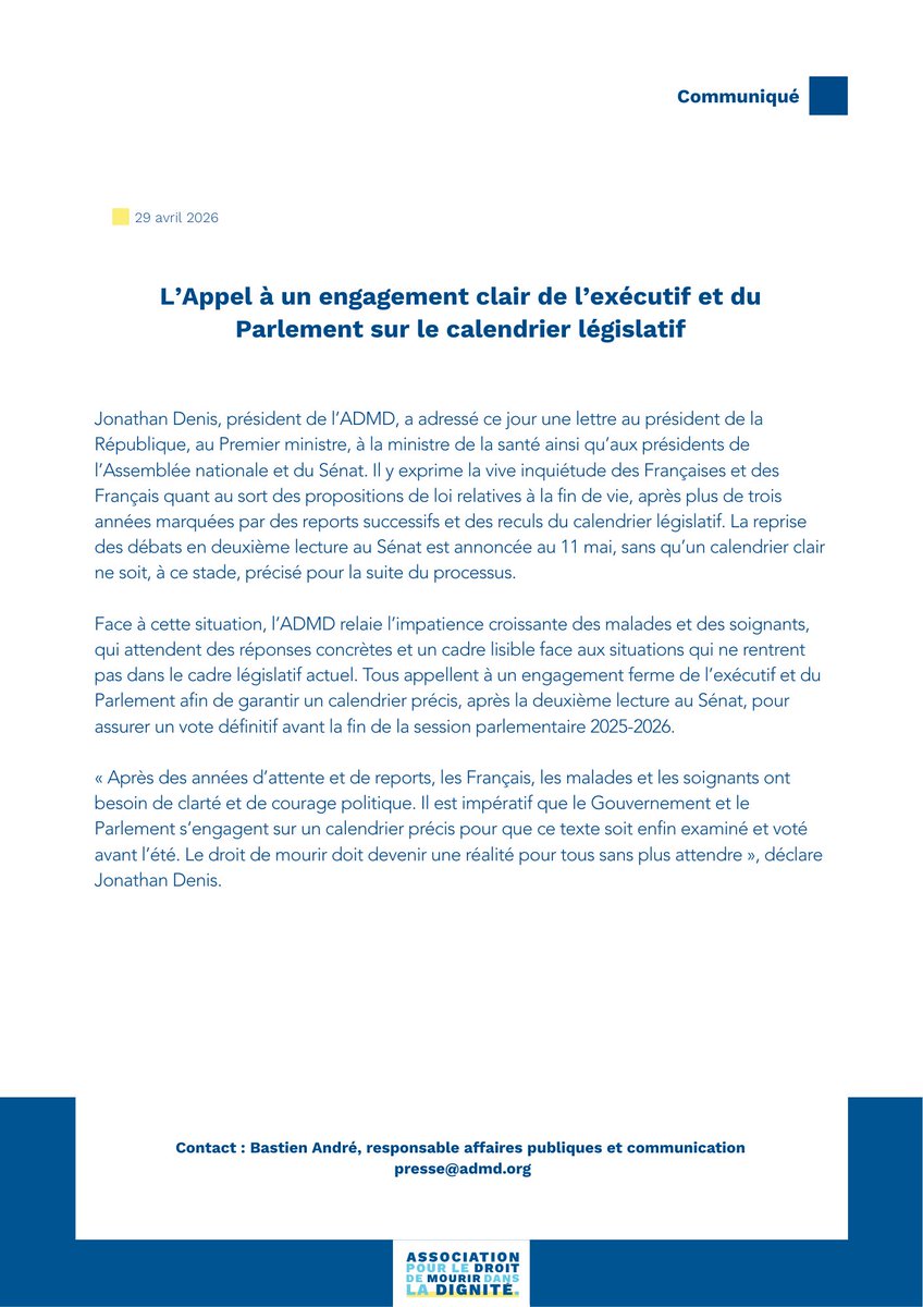 ADMD - Service Presse tweet media