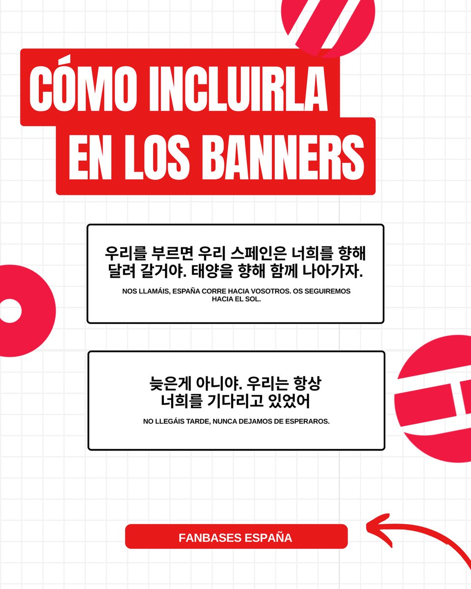 BTS_Spain's tweet photo. #PROYECTO BTS EN MADRID

Os compartimos las frases ganadoras para los banners de los conciertos del 26 y 27 de junio.
La traducción al coreano la ha realizado uri_coreano para asegurar su correcta adaptación. Éstas deben incorporarse en los diseños.

Tenéis hasta el 9 de mayo https://t.co/mbGiJUDC3A