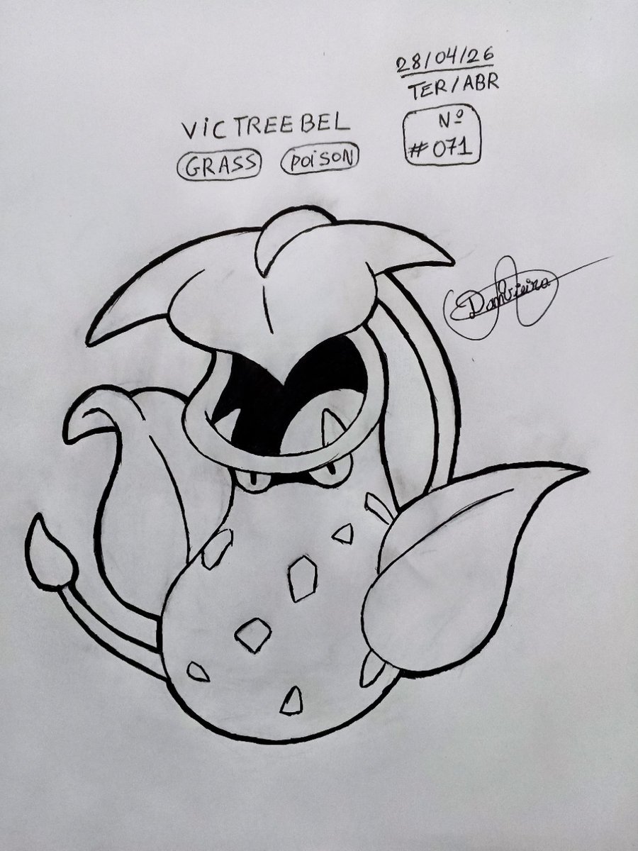 DaniloViei97725's tweet image. Meu Desenho do Victreebel 🔔☘️👅
(Quem mais gosta dele por causa do James ?)
#victreebel #pokemon #draw