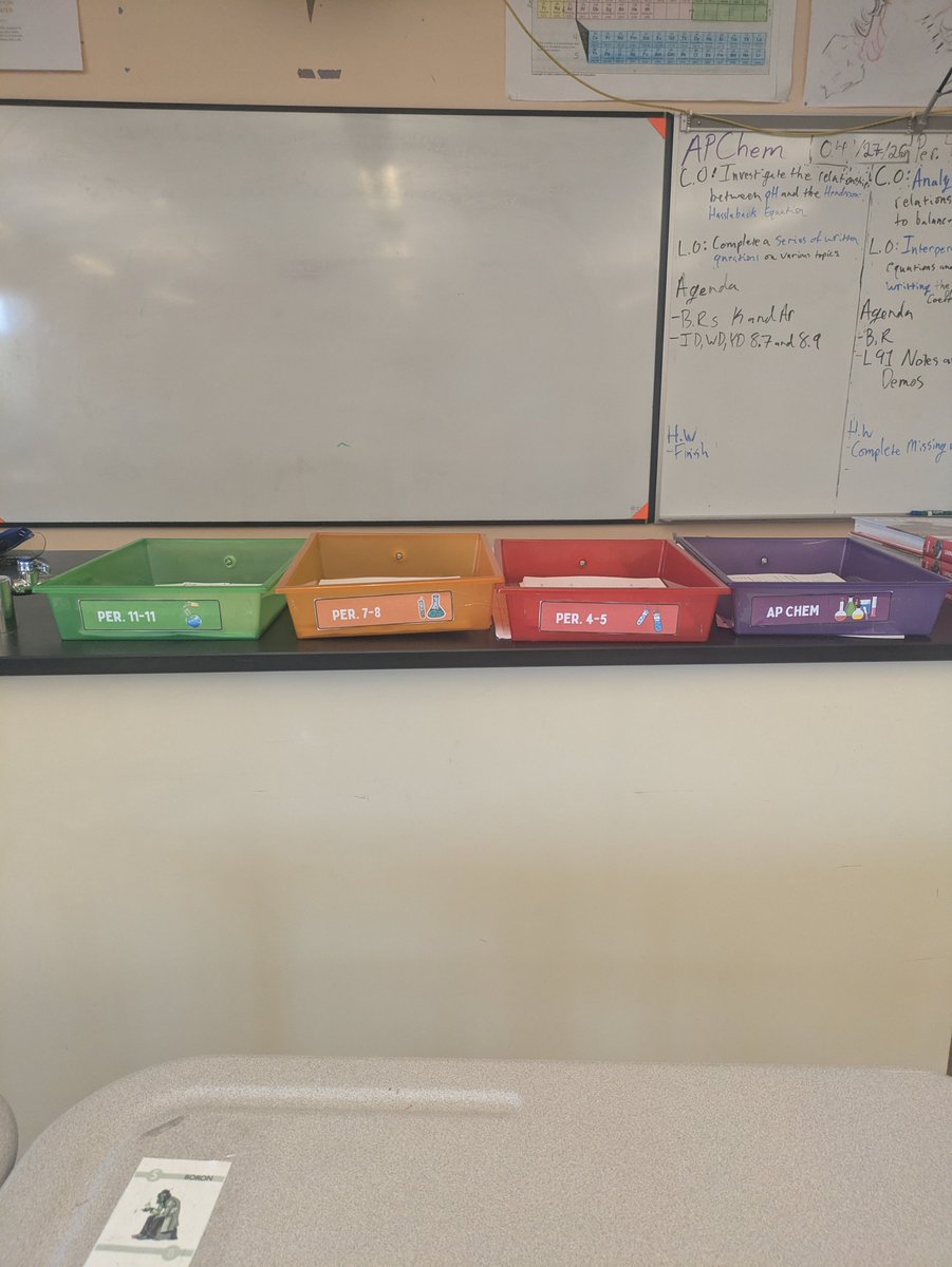 ChemNHS's tweet image. I unfortunately have to be out the rest of the week. Even with all of this prepped and organized, and posted on Google Classroom too, I'm going to expect ~50% turn in rate of assignments over 3 days -_-'' #Teacher #Teaching