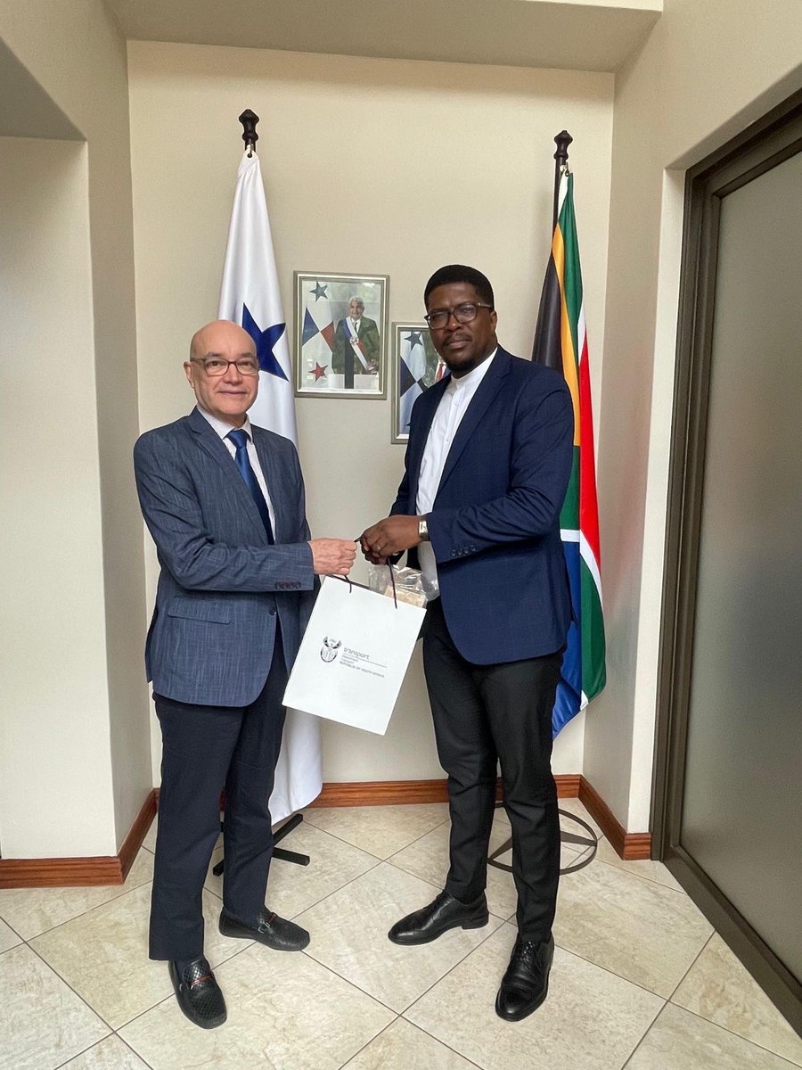 embpanamazaf's tweet photo. Ambassador Chiari, accompanied by the Consular Administrator, hosted South Africa’s Deputy Minister of Transport and senior officials to discuss civil aviation, including the Bilateral Air Services Agreement, and maritime relations. https://t.co/jH4OrAIAhm