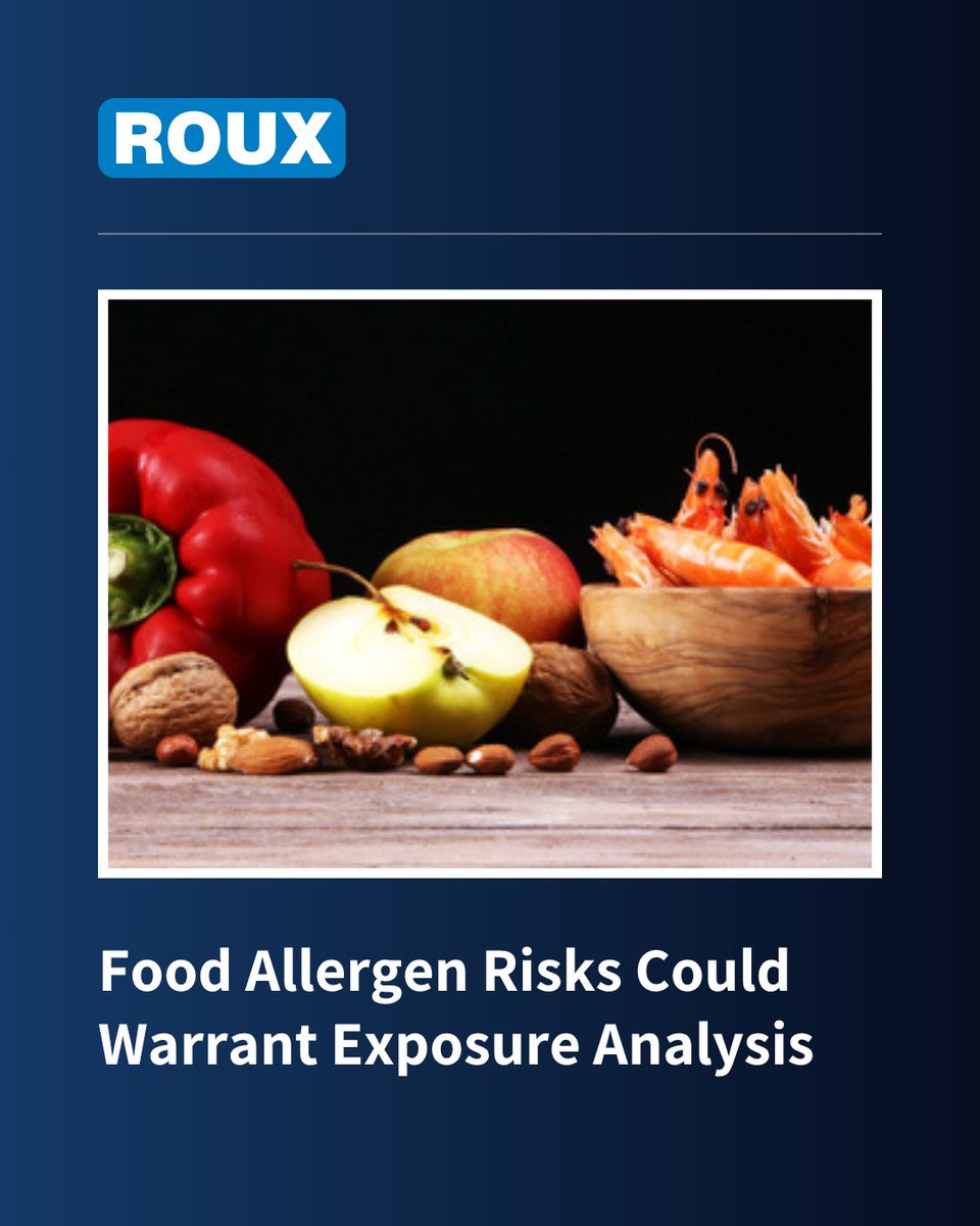 RouxAssociates's tweet photo. Previously addressed by the @US_FDA, a revised approach to allergen management lies in the growing scientific evidence that food allergies are dose-dependent. This represents a significant shift from hazard-based to risk-based allergen management systems.

https://t.co/nizD9d5QKE https://t.co/F8dvCpK5VS