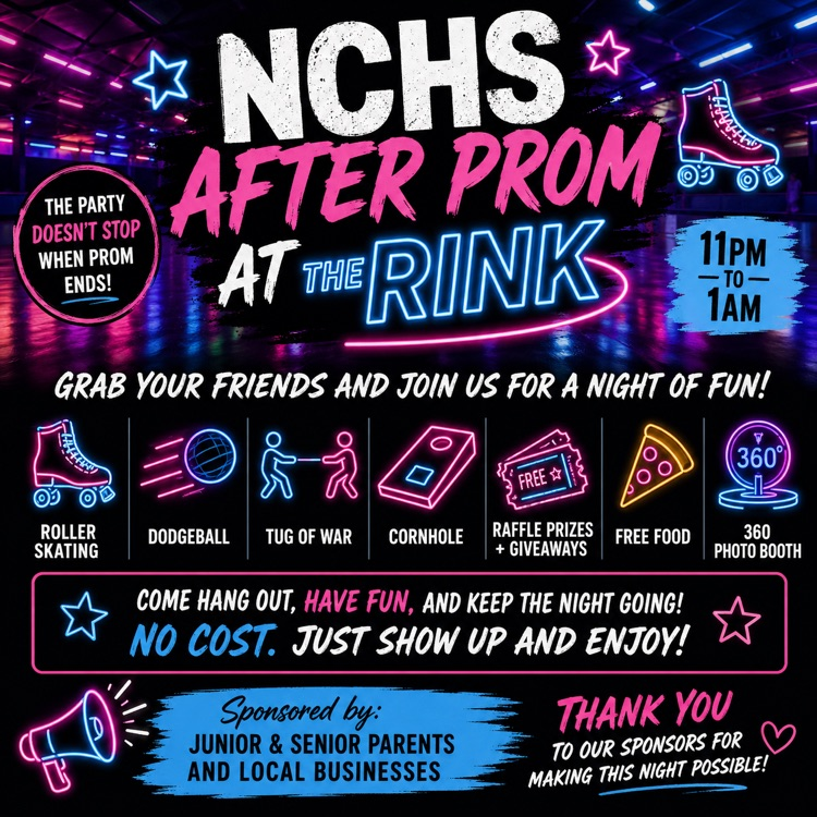 NCCSCIndiana's tweet photo. Prom goers, the fun won't end at 10:30! Join us for After Prom at the Rink! https://t.co/tiYV5lcnPF