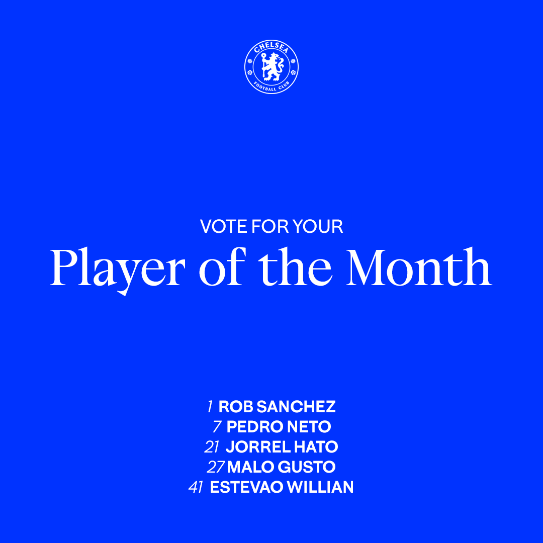 ChelseaFC's tweet photo. Vote for your Player of the Month! ⤵️