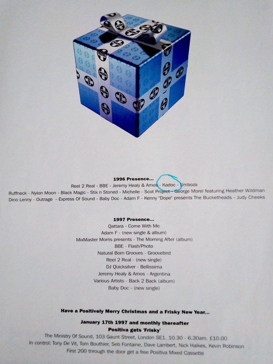 Kadoc_Official's tweet image. Positiva (UK) ad 96/97 

Escucha a Kadoc aquí -&amp;gt; rb.gy/le41tv 

#Techno #techhouse #housemusic #rave #oldskool