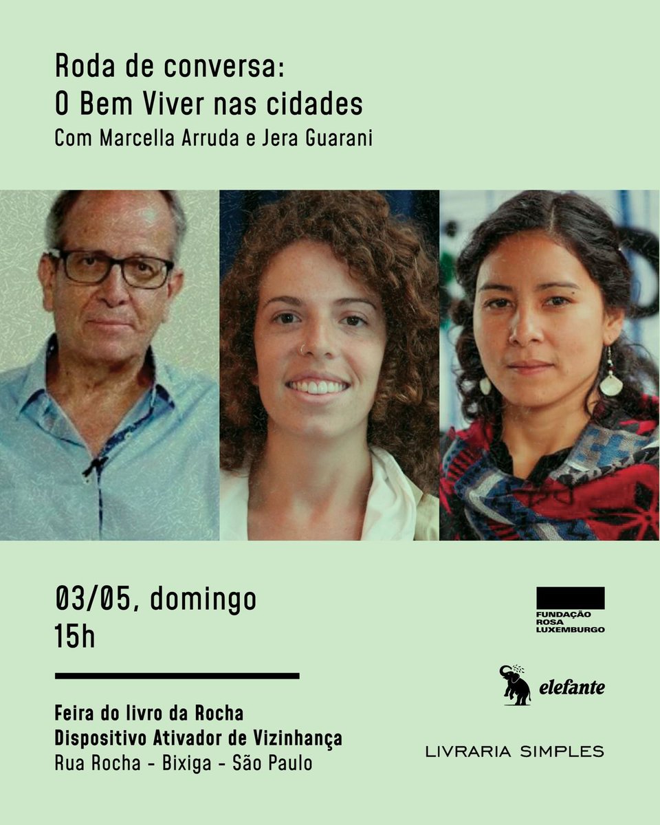 Estou muito feliz por ter sido convidado a apresentar meu livro na Feira do Livro da Rocha en Sãu Paulo, Brasil.

O equatoriano Alberto Acosta, autor de O Bem Viver — agora em segunda edição revisada, atualizada e ampliada —, é uma das principais atrações da Feira do Livro da