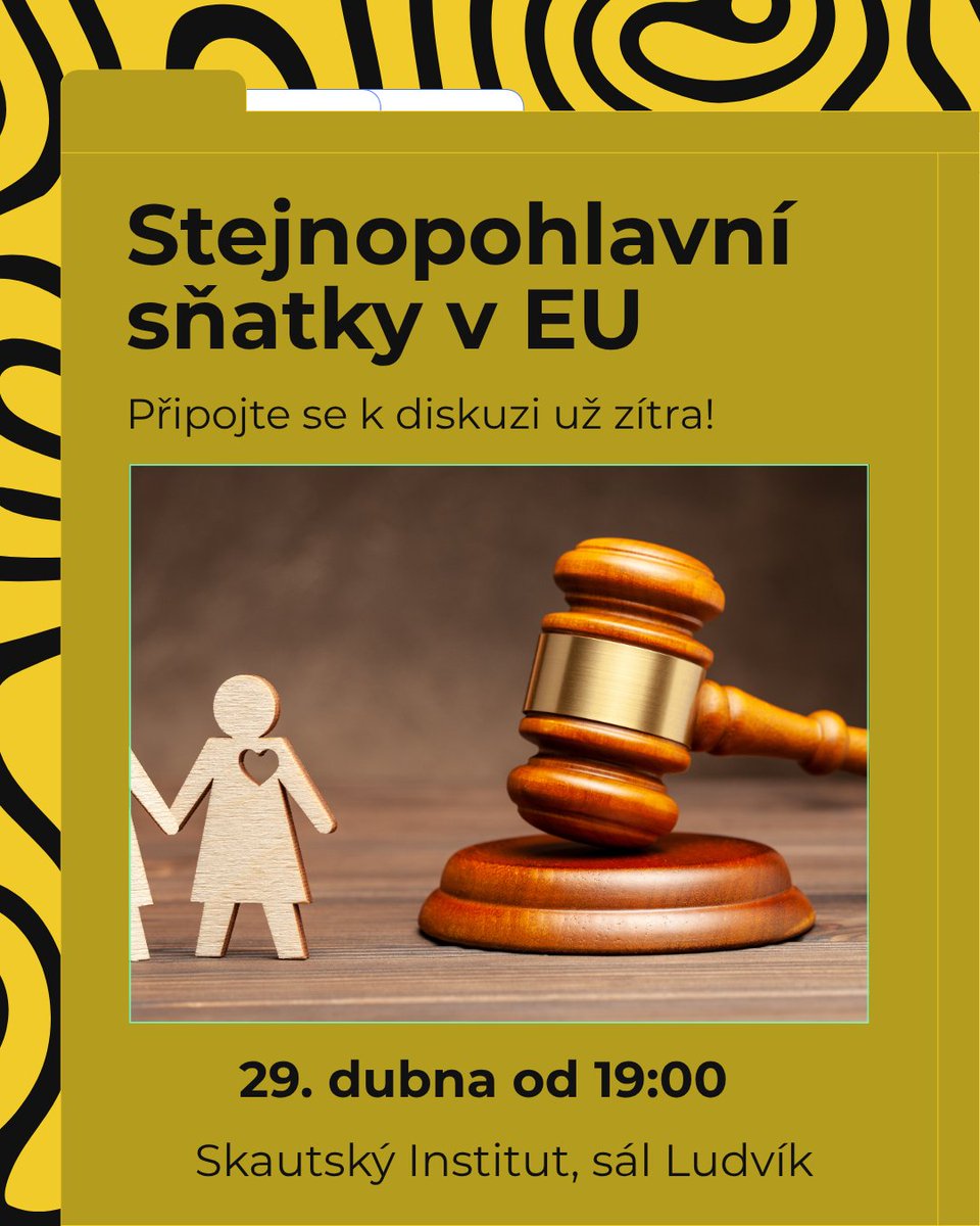sflcz's tweet photo. Už zítra se můžete těšit na naši další akci v Praze! 🔥

Přiveďte i svou drahou polovičku, diskuze totiž bude o sňatcích, a to dokonce pro všechny. 💯

Více informací a představení diskutujících najdete u FB události: https://t.co/3FO6LaEXxH

#akcepraha #manzelstviprovsechny #EU https://t.co/JI9k3y54Ep