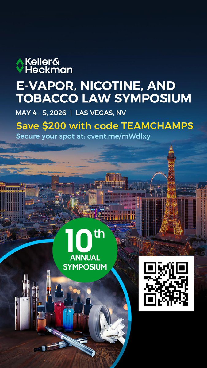 las vegas tobacco laws If you're headed to @champstradeshow next month in Las Vegas, make sure you  attend the E-Vapor, Nicotine and Tobacco Law Symposium on May 4-5. Register  now while we still have space!