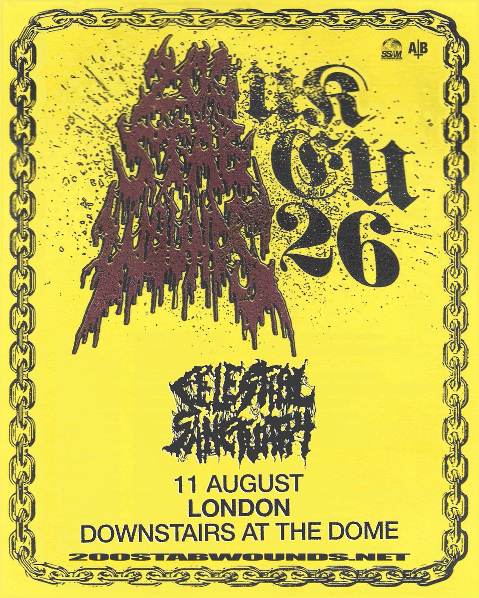 BAconcertsuk's tweet photo. On Sale Now 🤘 Cleveland death metal contenders @200StabWounds with guests @CSdeathmetal, live downstairs at #TheDome, Tuesday 11 August,.
🎟️ https://t.co/XD39V1eR1i
🎥 https://t.co/0mrZUArmDH
🔗 https://t.co/3J8bUQkPLU https://t.co/rAows8VHYj