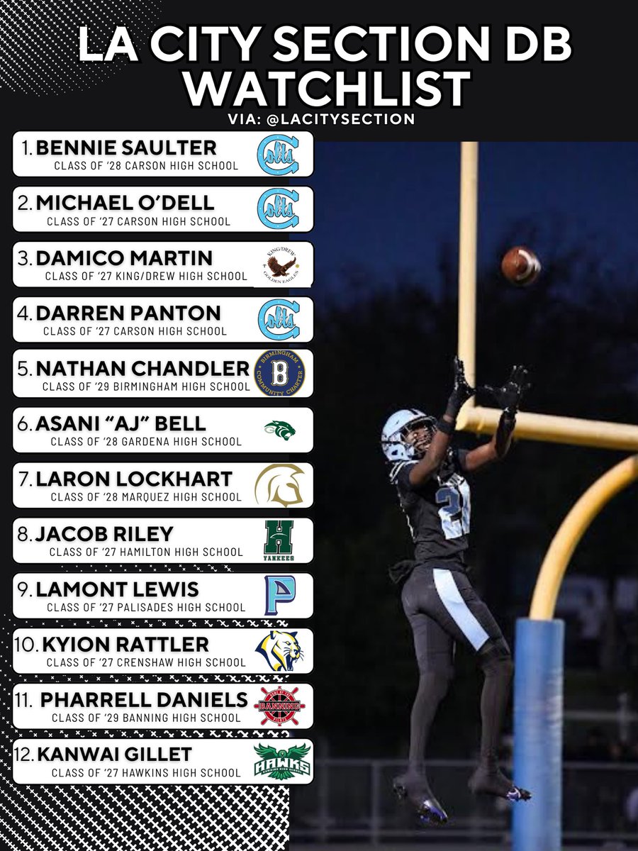 LACitySection's tweet image. LA CITY SECTION DB WATCHLIST