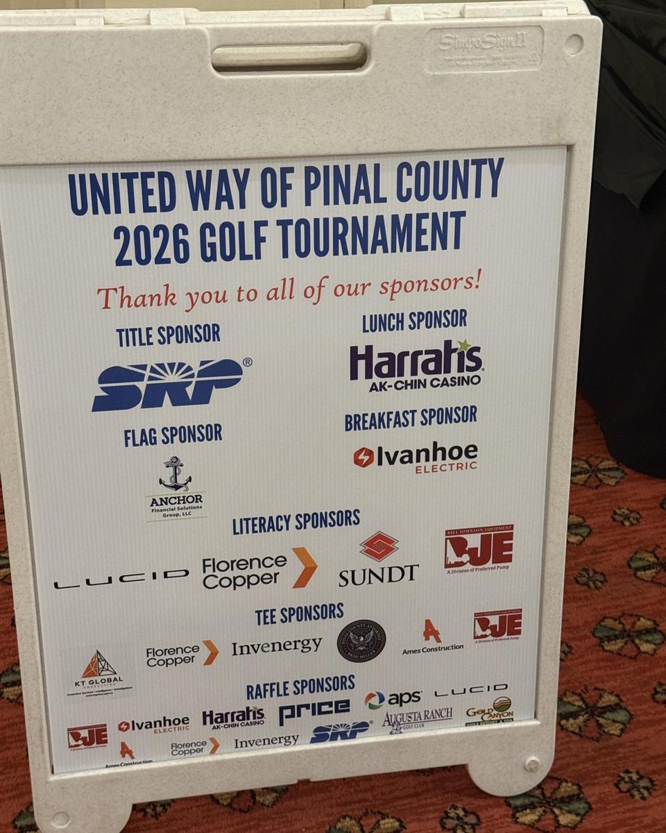 UnitedWayofPC's tweet photo. ⛳ Grateful for your incredible support!

Our sold-out UWPC Golf Tournament raised a record amount for the Reading by 3rd Grade Initiative 📚

Thank you to our sponsors, players, volunteers &amp; partners — and to @SRPconnect &amp; @Harrahs_AkChin for your leadership.

Thank you all!💙 https://t.co/1L29SoSWbX