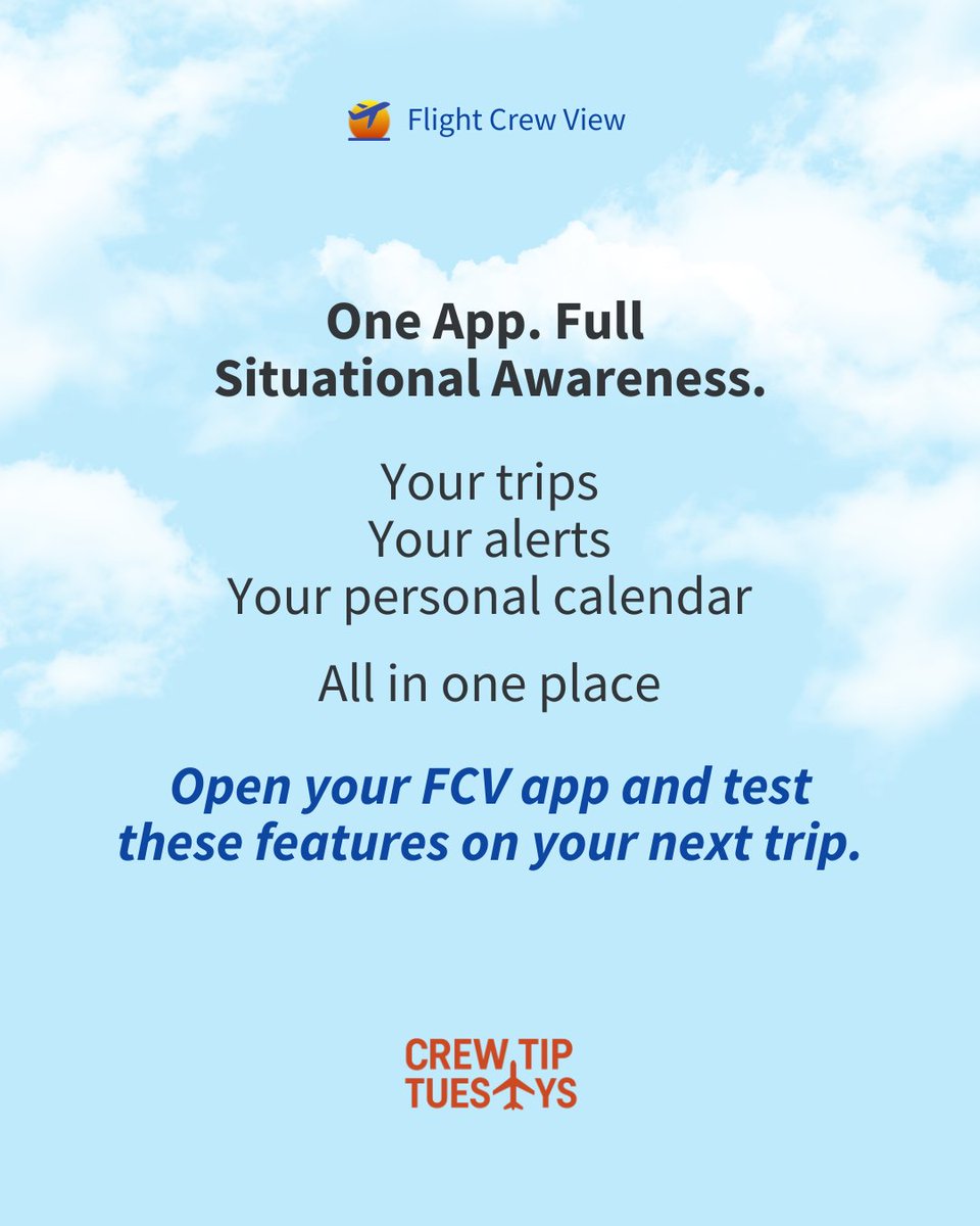 flightcrewview's tweet image. Delays, gate swaps, aircraft changes.

FCV keeps you ahead of the operation.

Open the app and try it on your next trip.

#CrewLife #Aviation