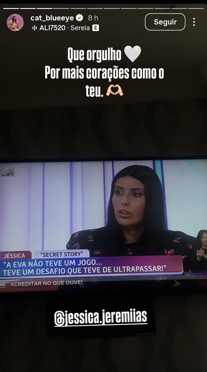 O Tiago a mencionar a Eva só porque sim 😌🥰 E o coração 🥺 #tieva  (no original a Catarina não escreveu aquilo👀)